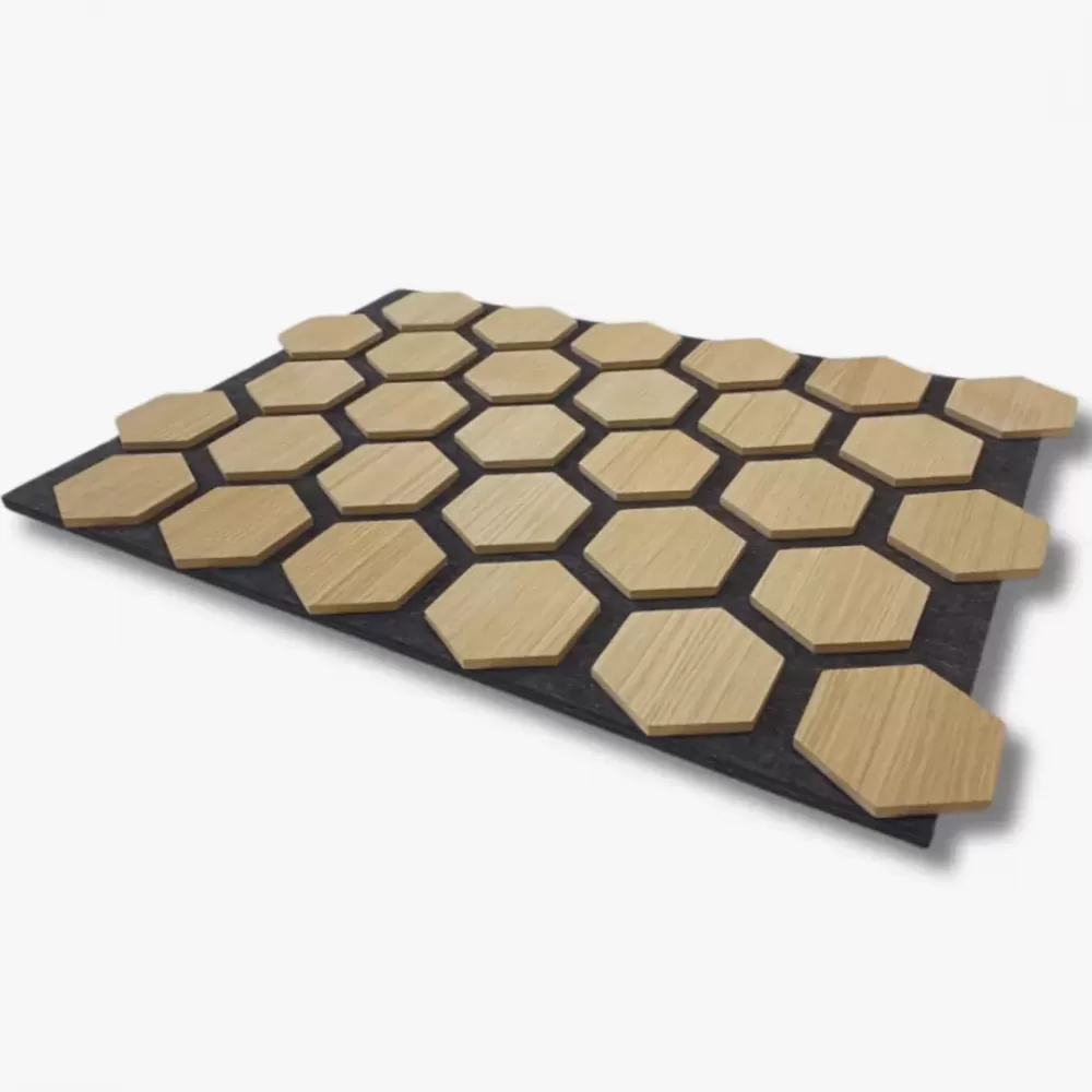 HexyBEL™ - Akustikplatte mit furniertem MDF und PET-Filz