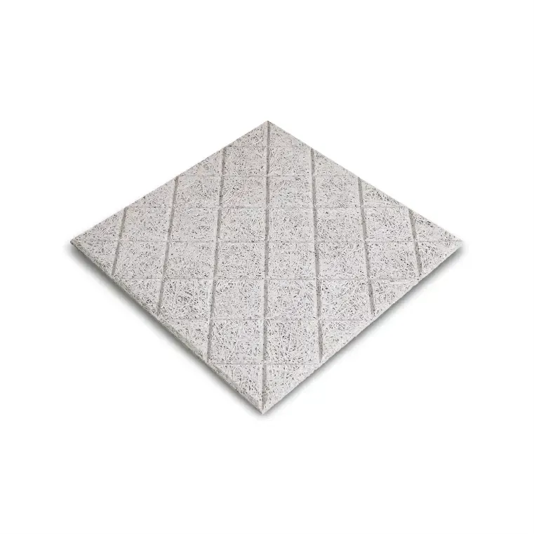 Diagonale Quadrate – Wood Wool Akustikplatte 