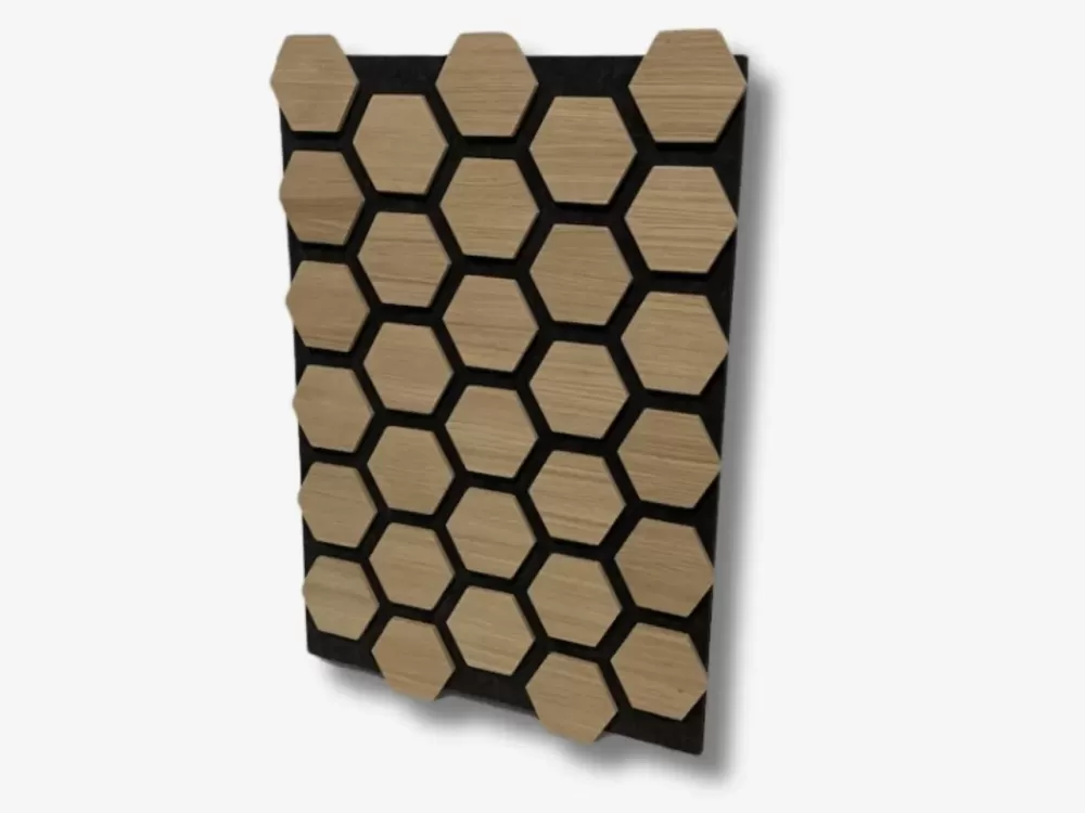 HexyBEL™ - Akustikplatte mit furniertem MDF und PET-Filz