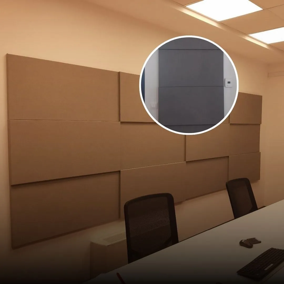 Decibel-Akustische Behandlung eines Konferenzraums mit Echo Wall